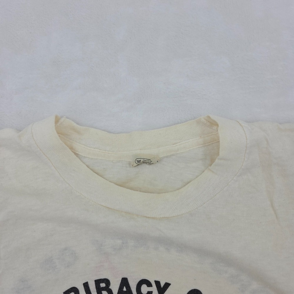 VTG 80s Amnesty International Conspiracy Of Hope Concert Shirt Sz Med STAINED - Picture 6 of 12